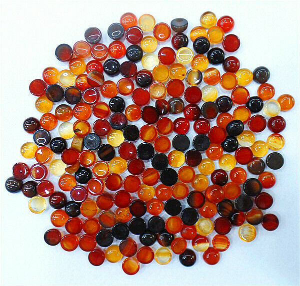 100Pcs 6mm Wholesale Brown Red Agate Round Cab Cabochon DIY Accessories HH7086