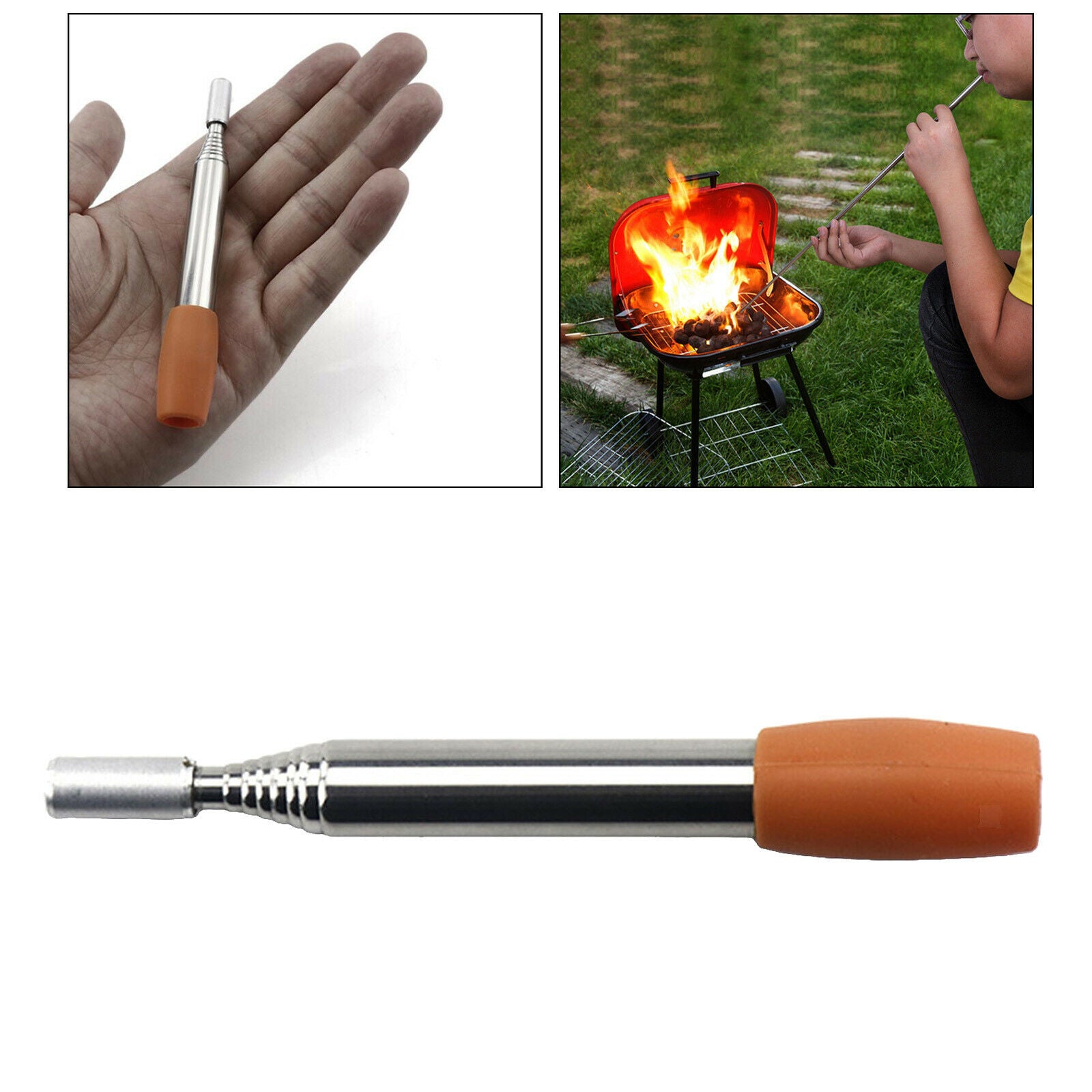 Fire Blower Tube Telescopic Fire Bellow Portable Hiking without storage tube