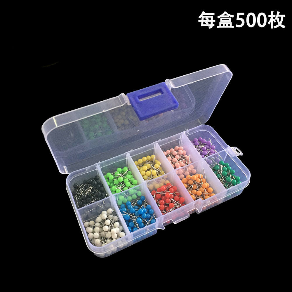 Map Tacks Push Pins Plastic Head with Steel Point, 4mm, 500 Pieces