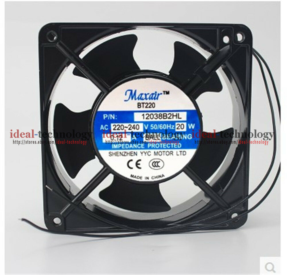Maxair 12038S2HL Sleeve bearing cooling fan 220/240VAC 20W 120×120×38mm 2wire#XX