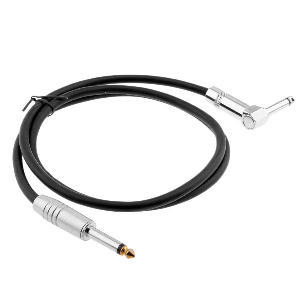 1/4 Inch to 1/4 Inch 6.35mm   Straight to Right Angle Cable 1meter