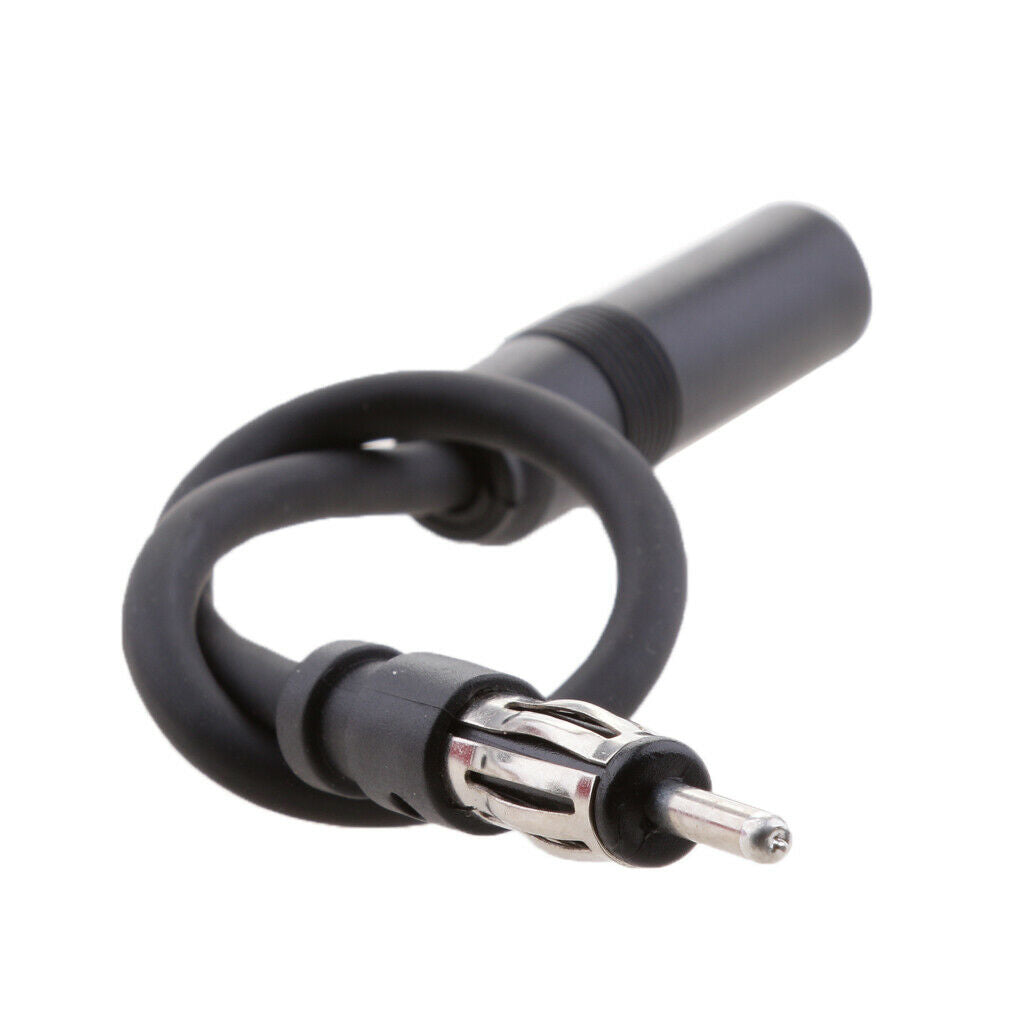 Black Auto Car Antenna Extension Cord Male Female AM/FM Radio Adapter Cable
