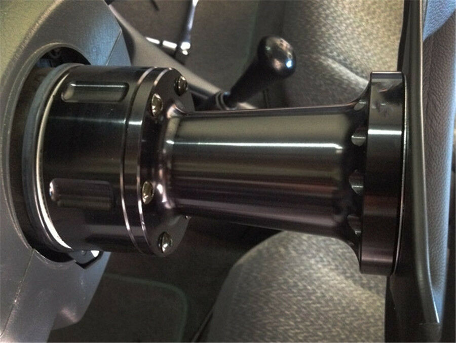 Black 3 Inch Aluminum Spacer For Car Steering Wheel Hub Adapter Kit 76mm Height