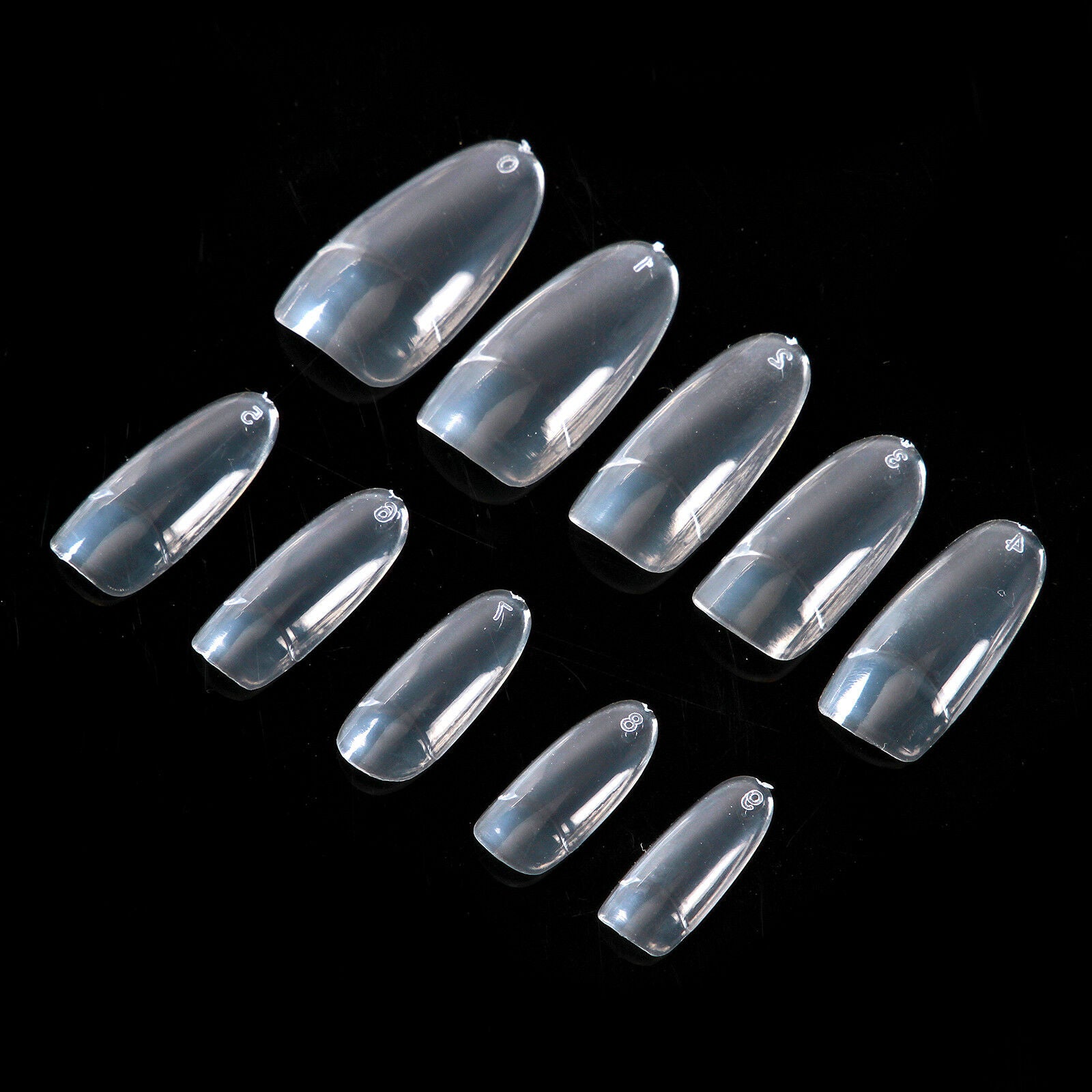 Clear 600pcs Oval Round Shape Design Half  False Nail Tips Acrylic UV Gels Salon