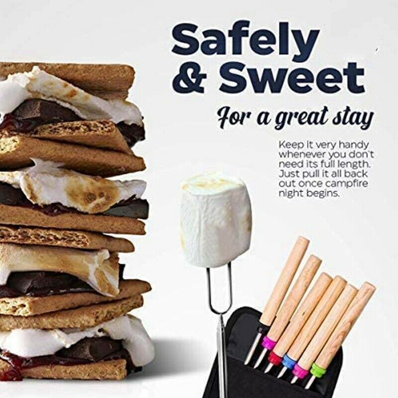 Marshmallow Sticks,16 Pcs Roasting Sticks for BBQ/Campfire/Camping,StainlessW9Q1