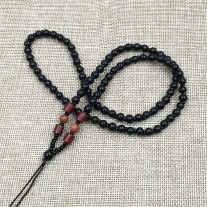 10pcs China Natural Black Jade Gems Beads Necklace - Beaded Necklace for Pendant