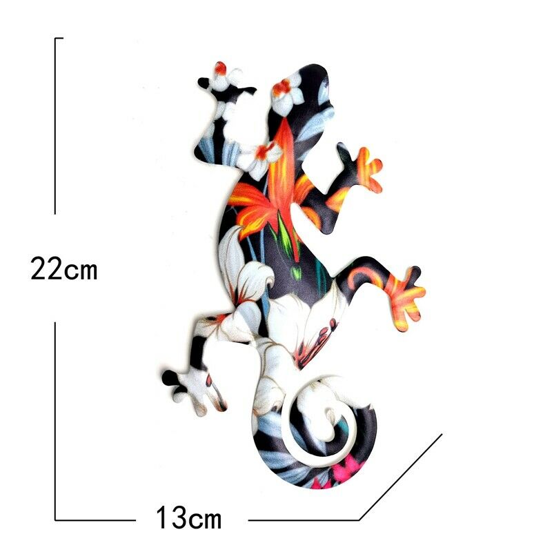 6PCS Wall Hanging Metal Gecko Wall Art Decoration Durable Iron Garden Art ScZ8C7