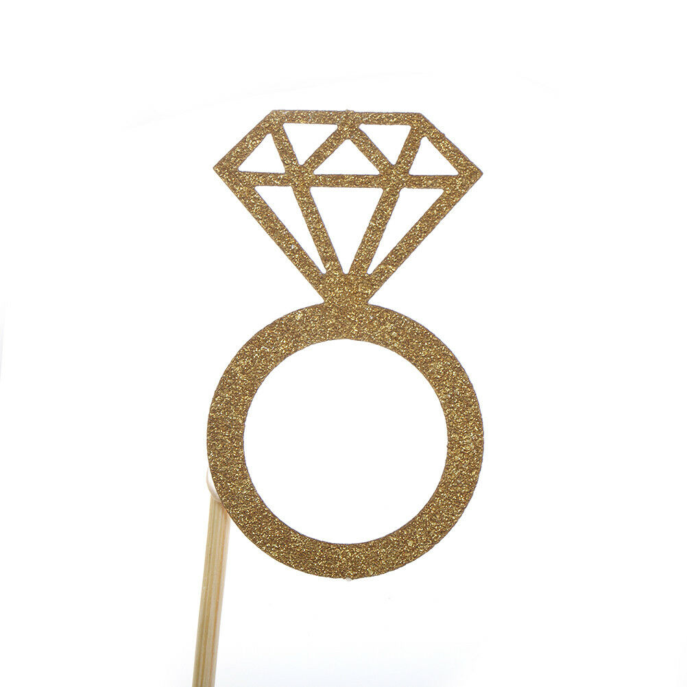 10X Diamond Ring Cupcake Toppers Engagement Wedding Party Table Decoration.l8