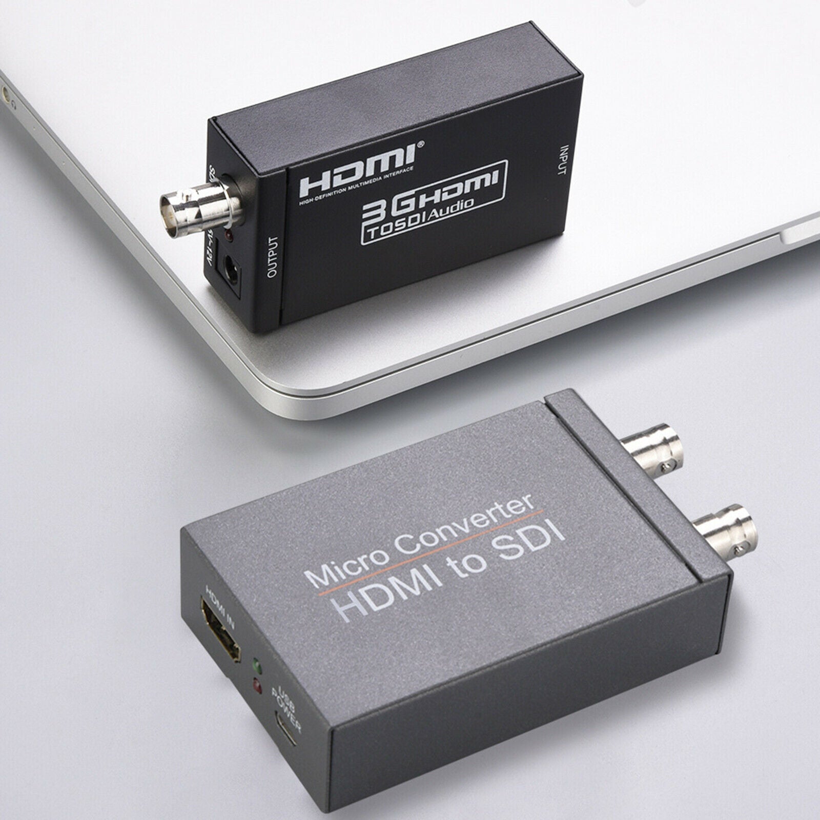 1080P HDMI to SDI Converter Audio Embedder Support 3G-SDI for Camera Gray