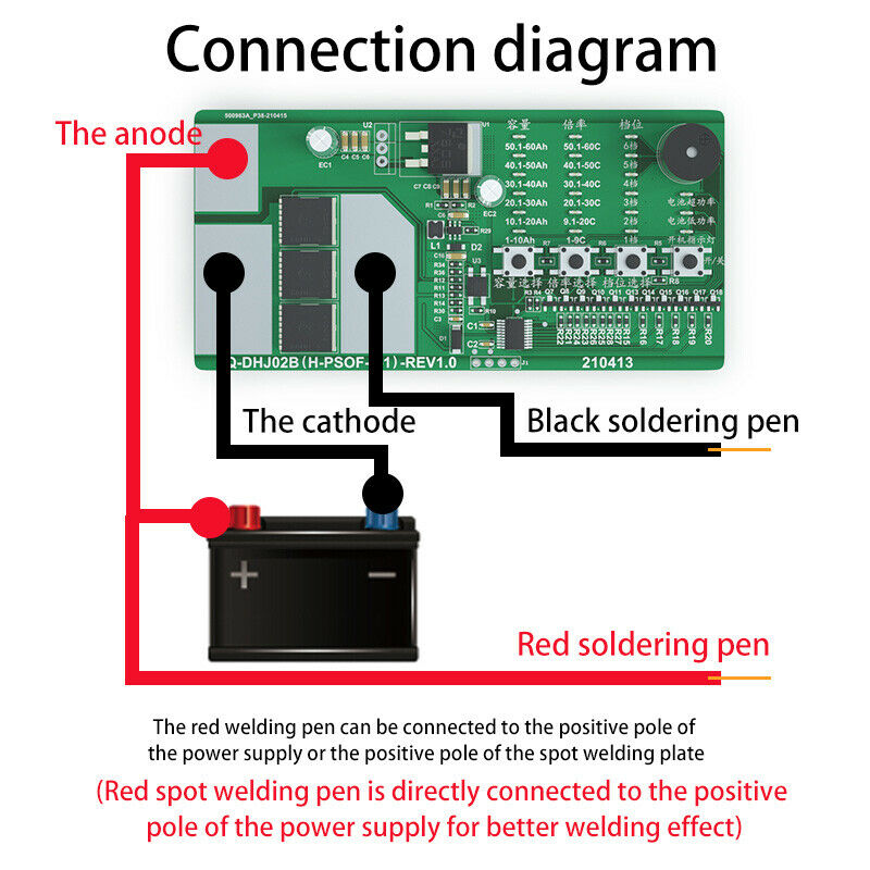 Handheld Portable 12V Battery Spot Welder Welding Pen with Connection Wire Kit
