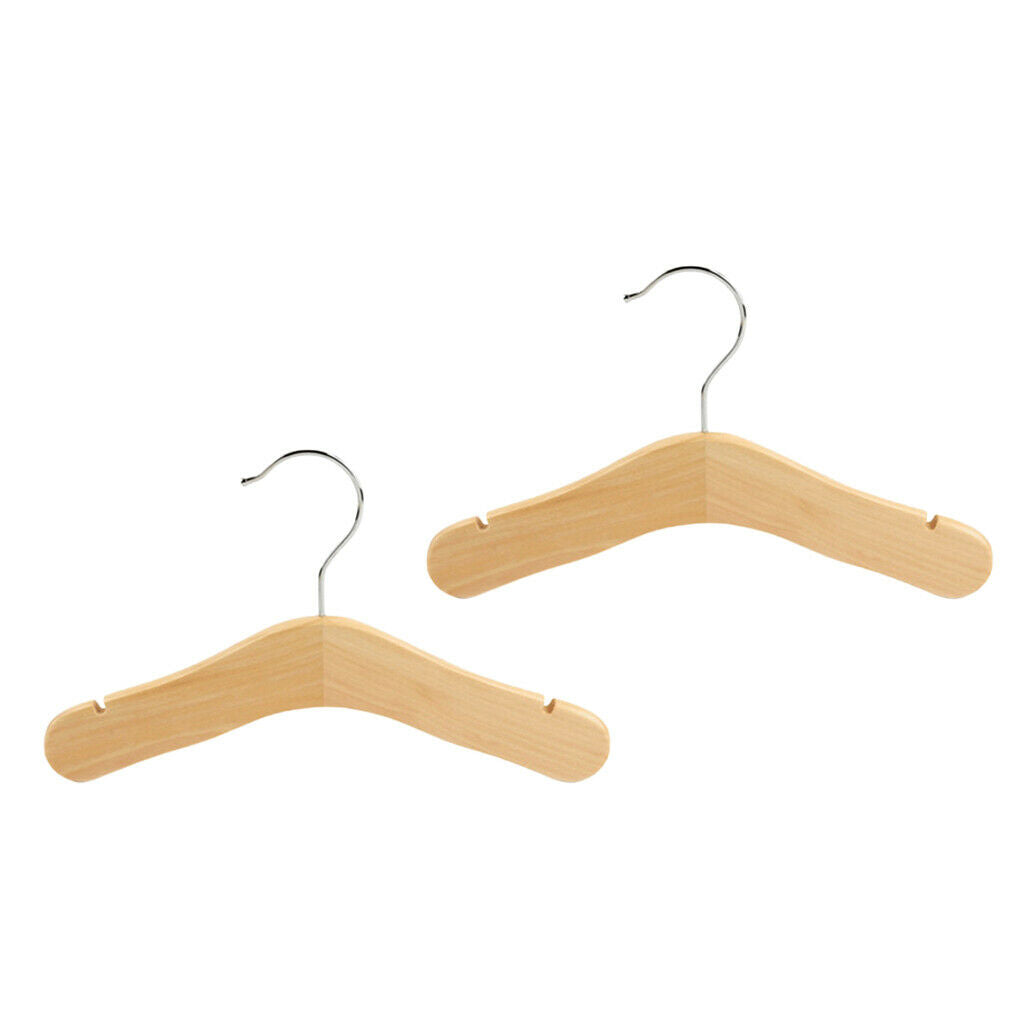 2 Pieces Children Baby Kids Wooden Coat Clothes Pants Hook Hanger Rack Stand