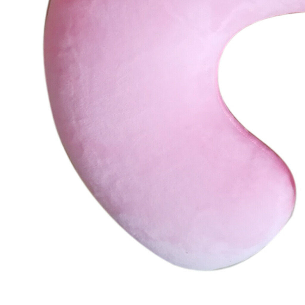 Travel Airplanes Soft Velvet Inflatable Neck Pillow For Children Pink