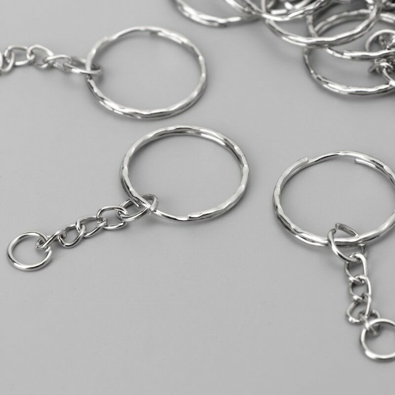 100pcs/set 25mm Keyring Keychain Split Ring Short Chain Key Fob DIY Rings Craft