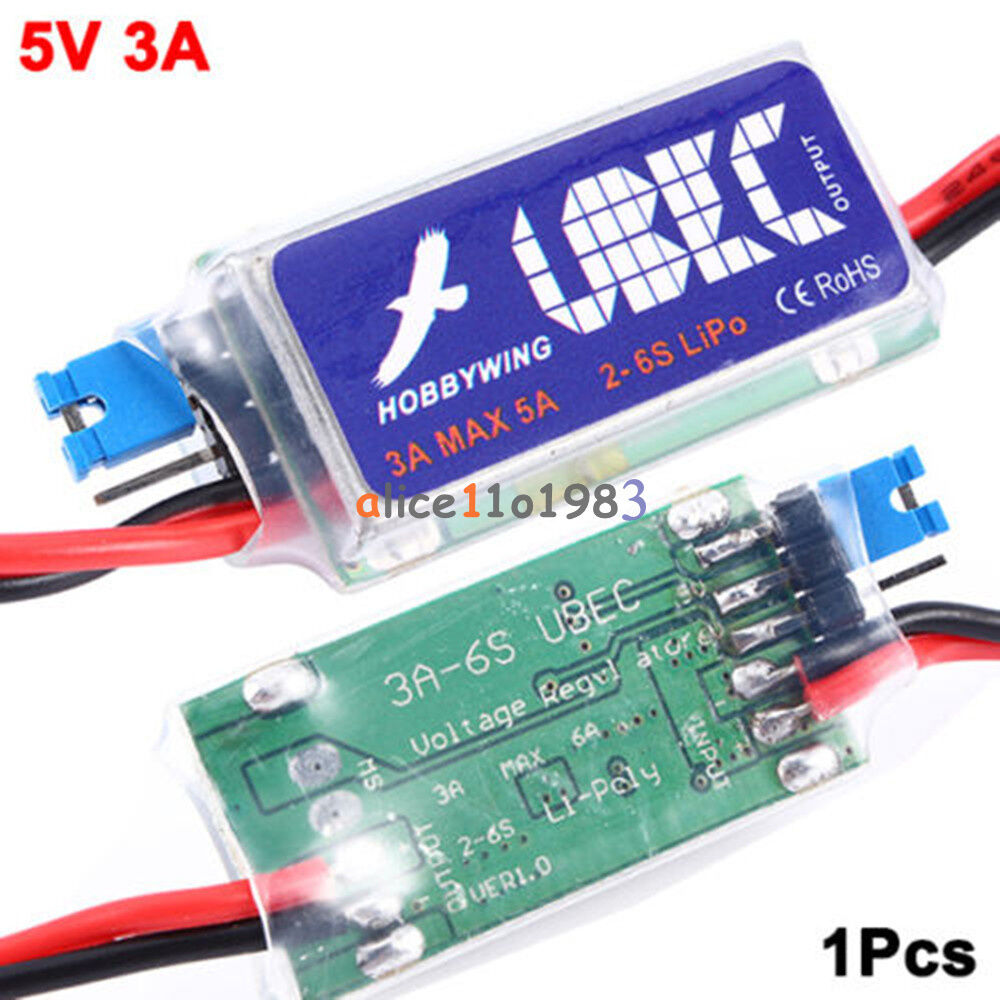Hobbywing 3A UBEC w/ RF Noise Reduction RC Output BEC Switch Mode for Lipo