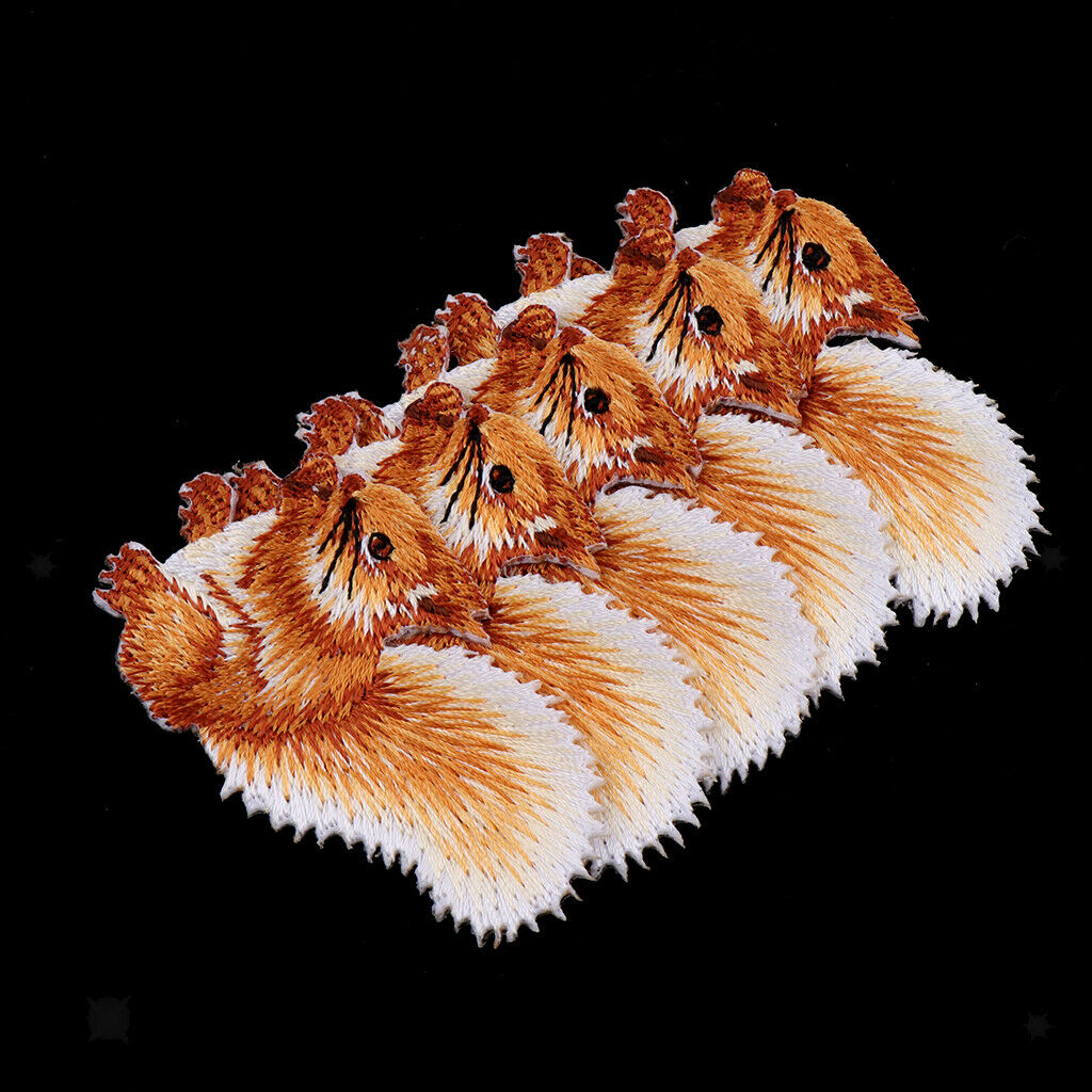 5 Pcs Squirrel Badge Patch Embroidered Applique Sewing Cloth Stickers