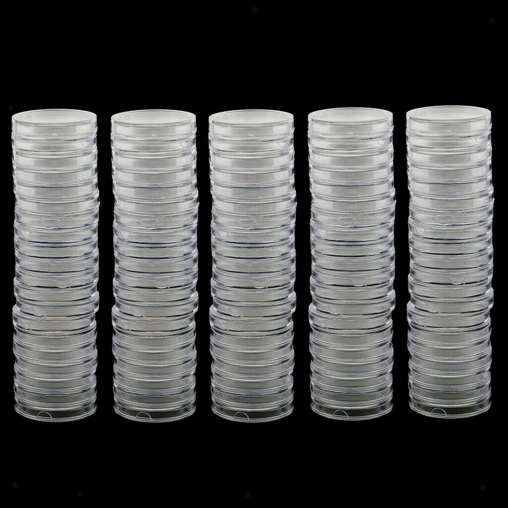 100Pcs Memorial Coin Storage Display Capsules Holders Case Storage 28mm