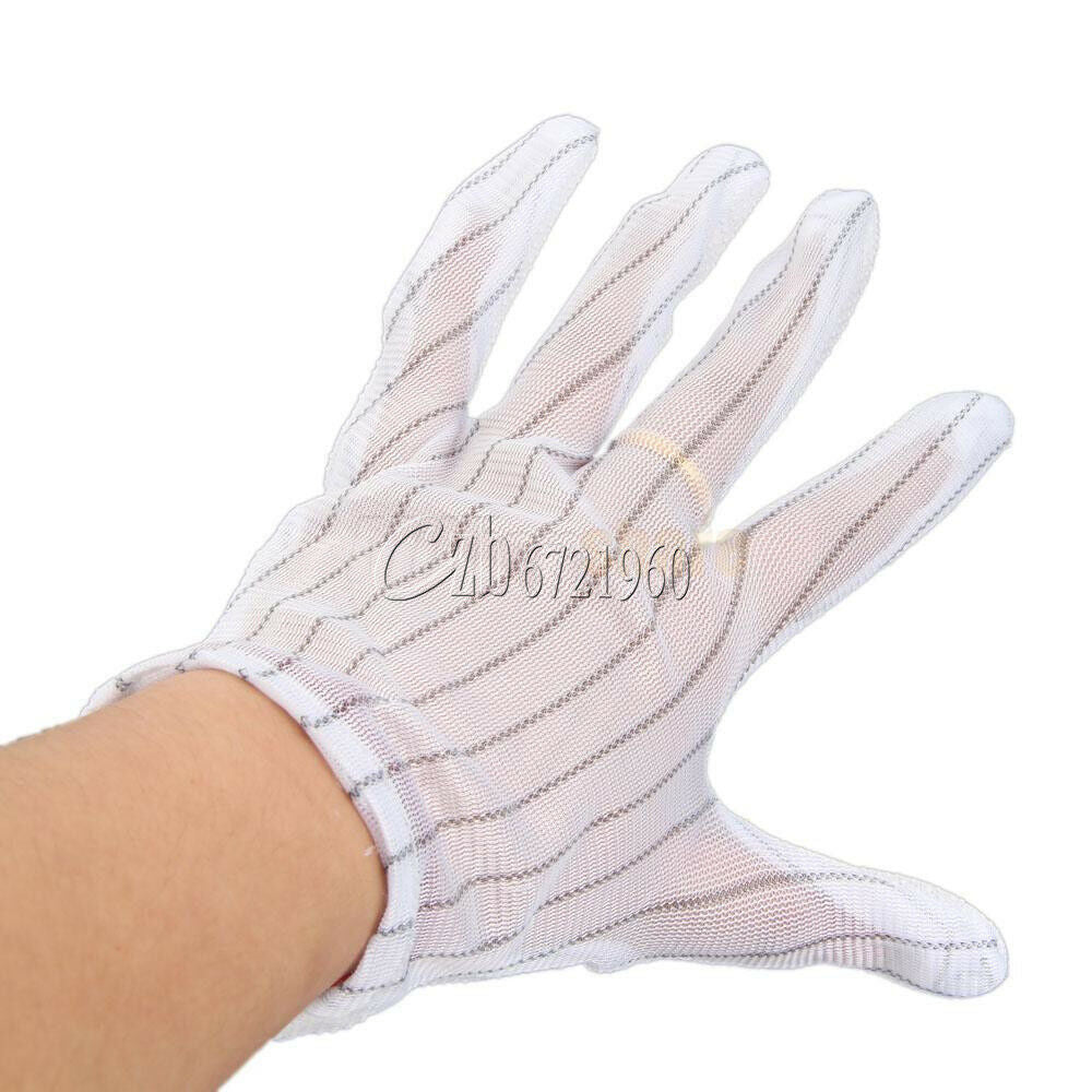 10 Pairs Anti Static Work Gloves Inspection Nylon Knit Working Safety Grip Woker