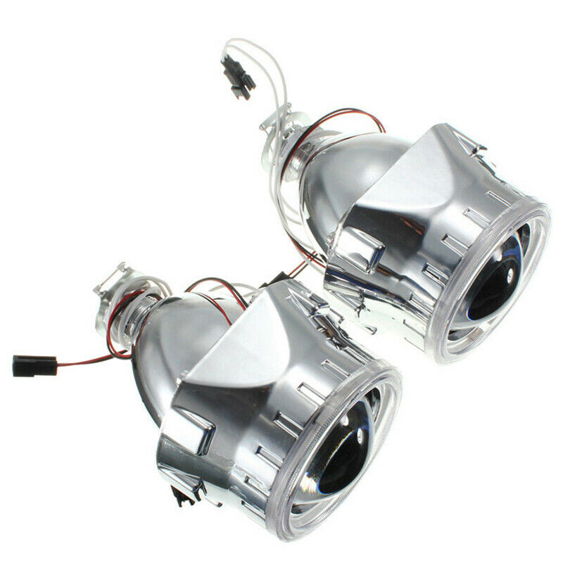 2.5" HID Bi-xenon Projector Lens LHD/RHD Headlight w/ Light Guide Angel Eye H1H4