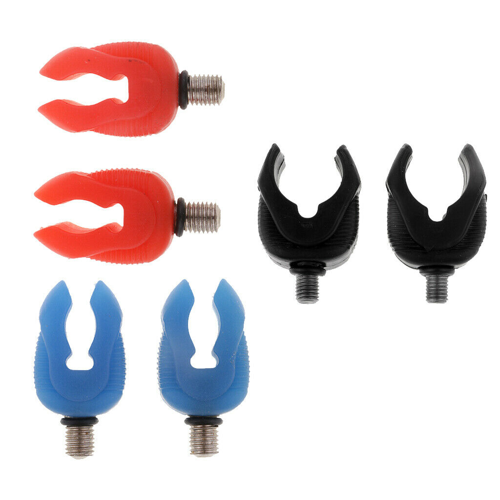 6pcs Luminous Fishing Rod Holder Silicone Clamp Pole End Rest