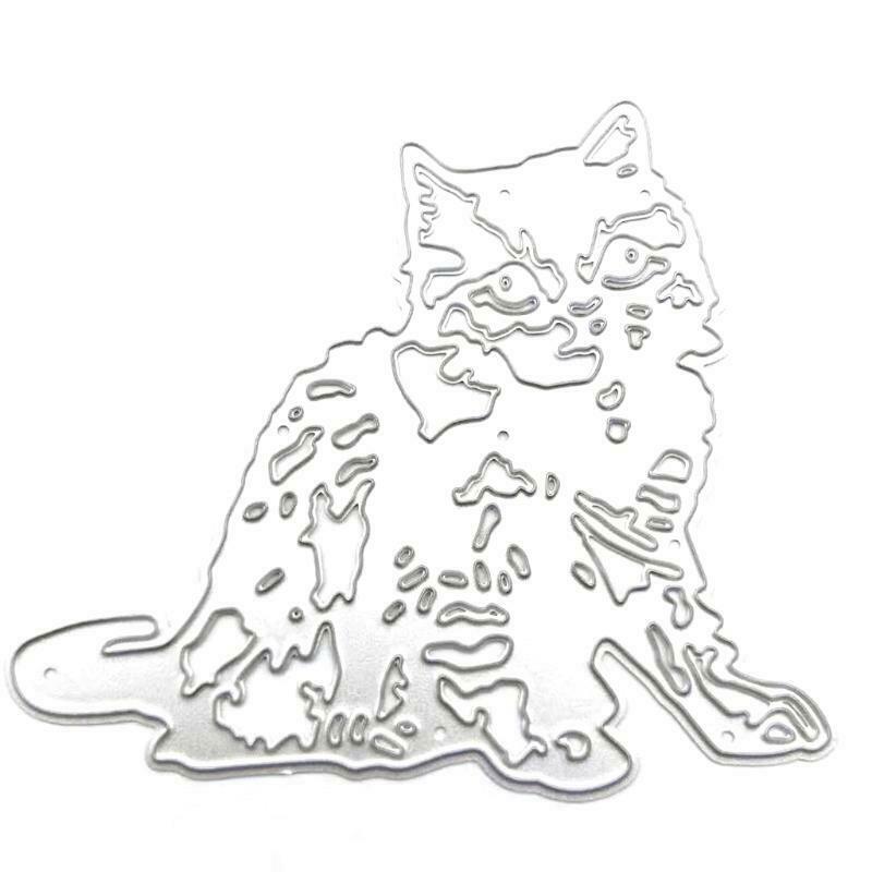Cute Cat Metal Cutting Dies Stencil DIY Scrapbooking Album Paper Card Template