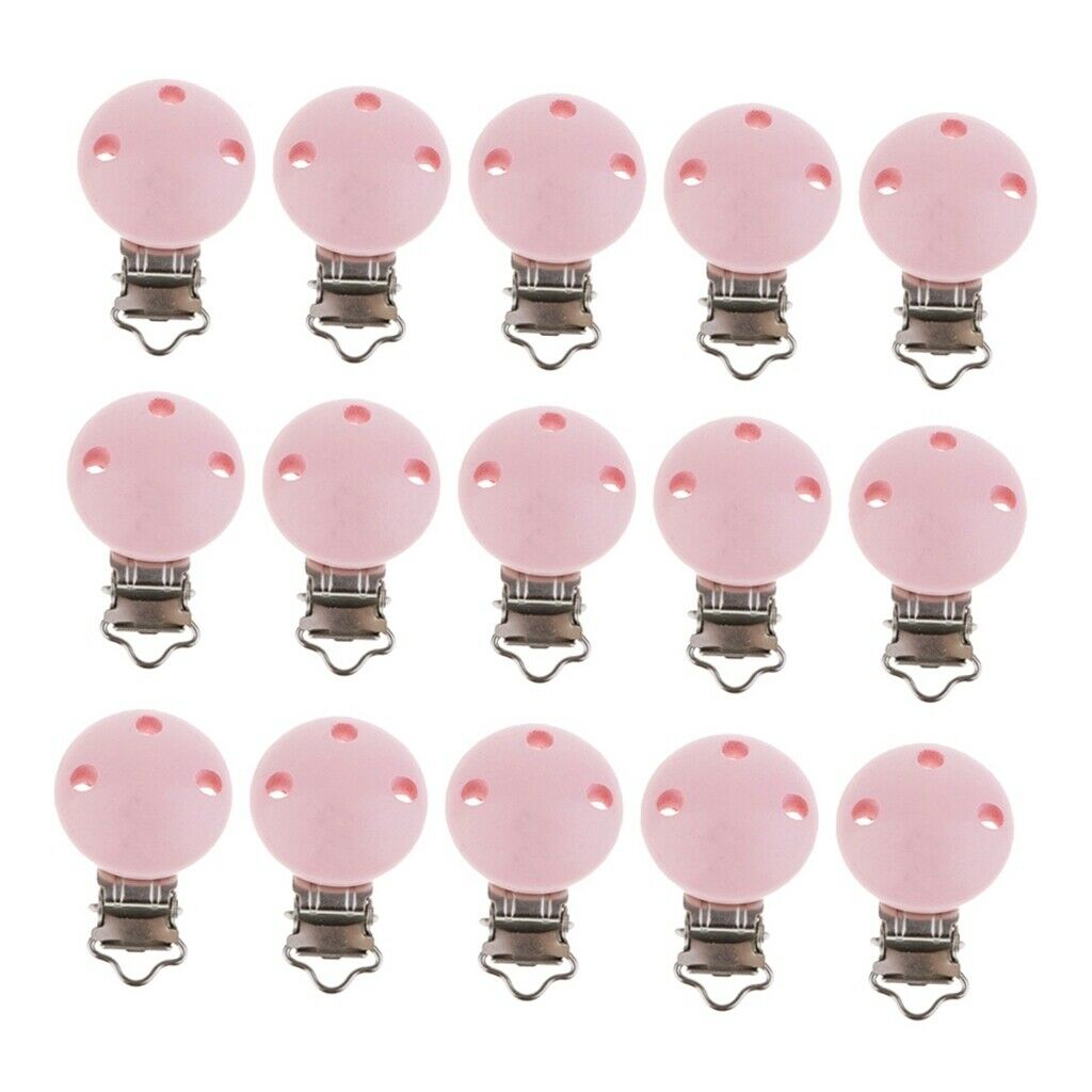 30pcs Round Holes Wooden Dummy Pacifier Clip for Infant Baby