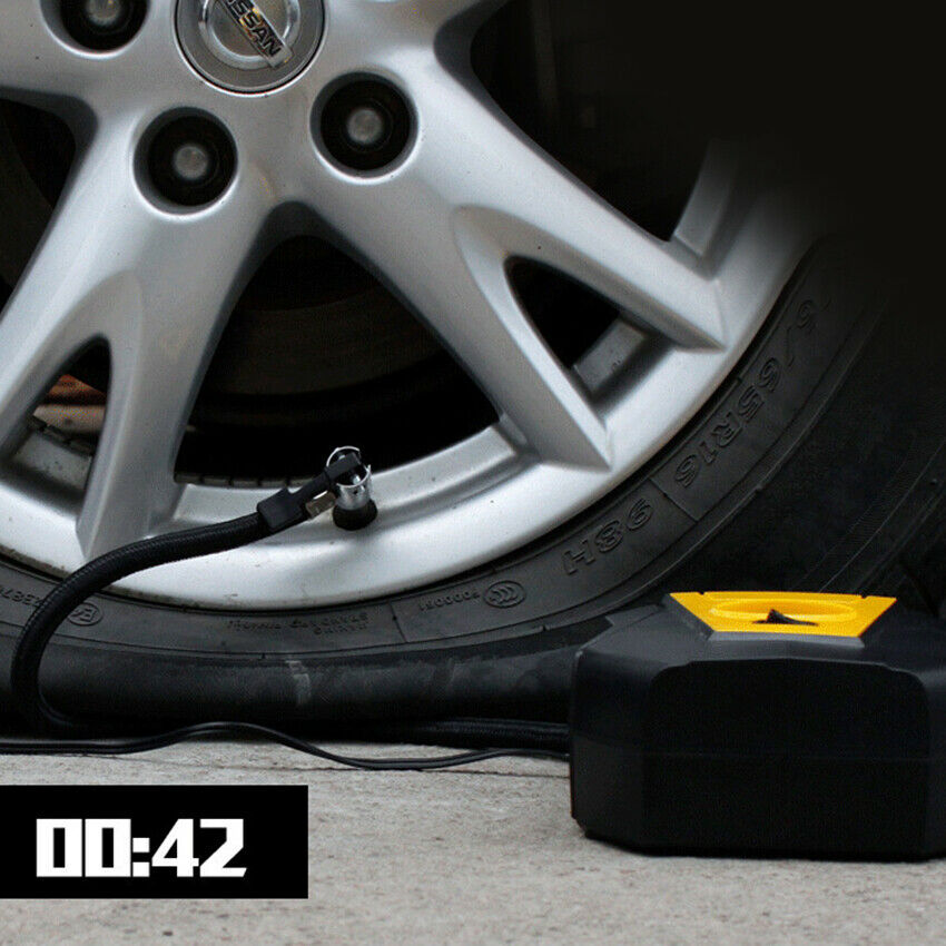 Tire Inflator DC 12 Volt Car Portable Air Compressor Pump 100 PSI Pressure Gauge