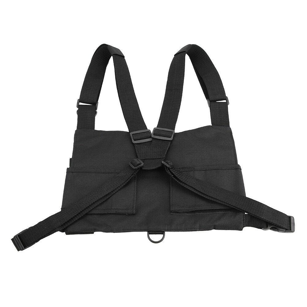 Universal Radio Pocket Harness Chest Rig Vest Hip Hop Vest Streetwear Bag