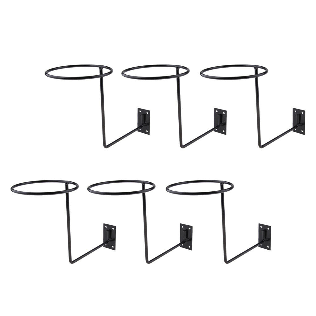 Set of 6, Helmet Holder Display Wall Hanger Wall Mounted Accessories Black