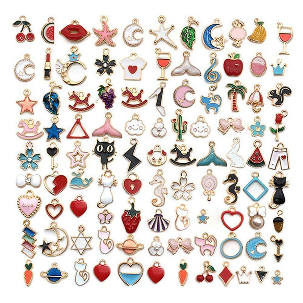 20Pcs/lot Enamel Mixed Random Alloy Pendant Charm Jewelry DIY Accessories Set US