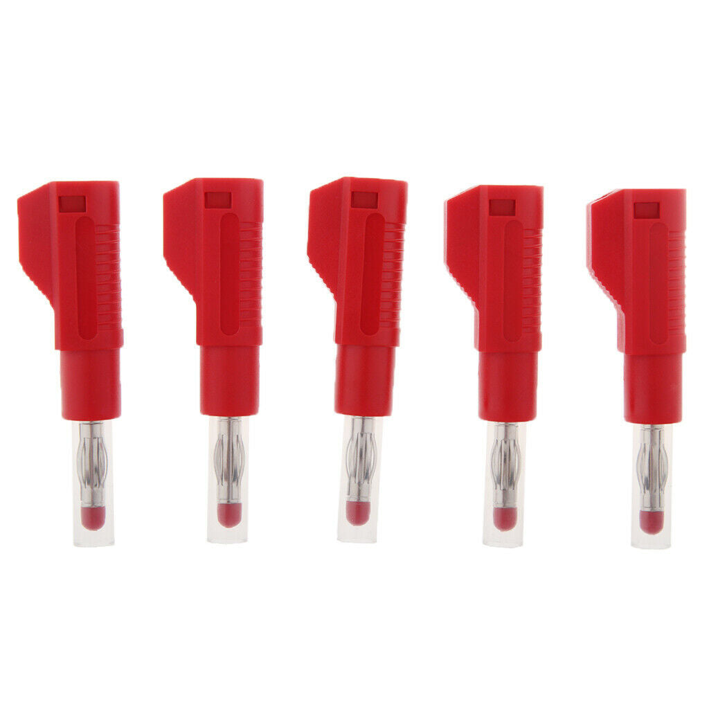 5 pieces 4mm banana plugs for test probes instrument meter plugs red