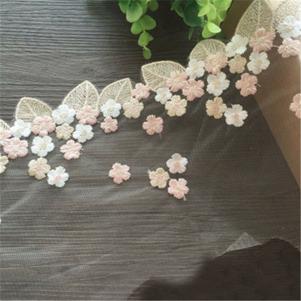 Lucia crafts 1y/lot 18cm Embroidered Golden thread Net cloth Lace Fabric Trim DD