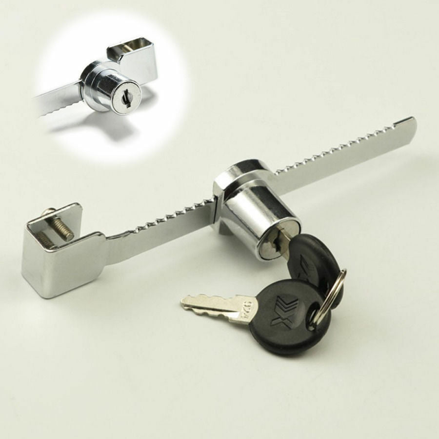 Keyed Display Case Showcase Lock Sliding Glass Cabinet Door Lock + 2 Keys