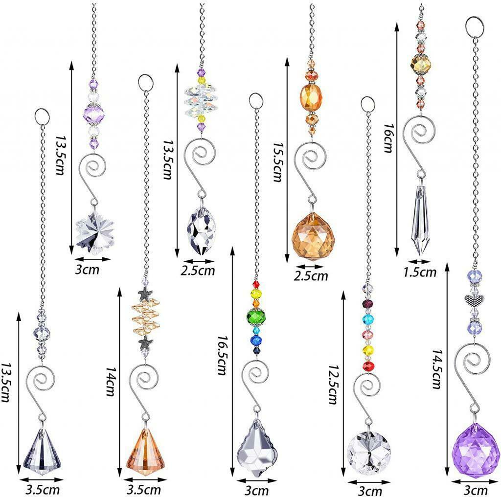 Colorful Crystals Glass Pendants Chandelier  Prisms Hanging Ornament Crystal