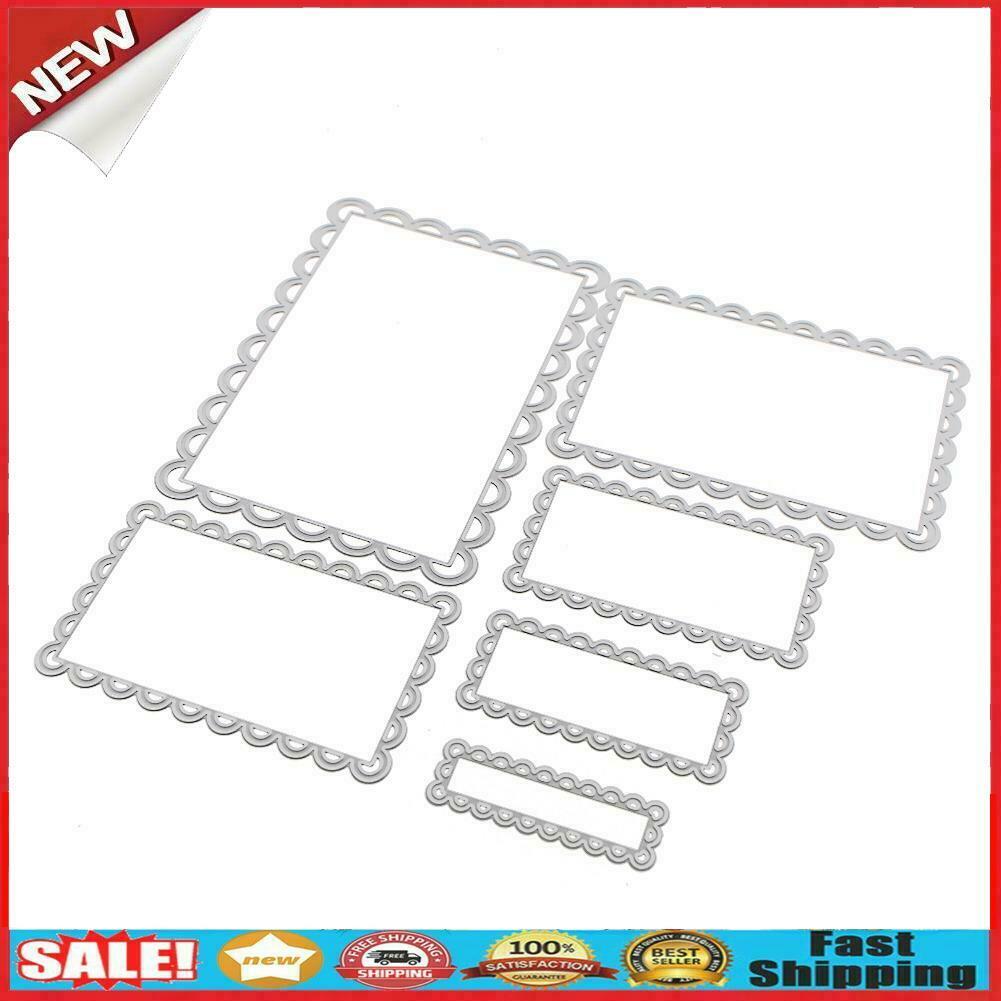 6pcs Rectangle Lace Frame Metal Cutting Dies Stencils DIY Scrapbook Craft # @