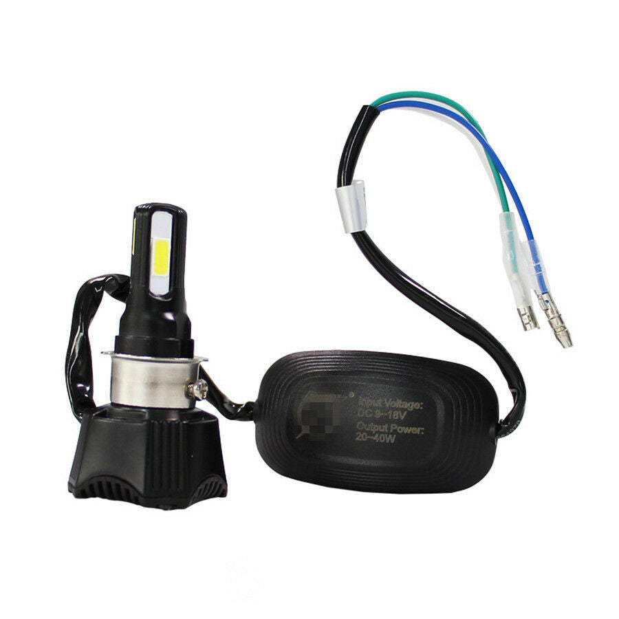 Universal Motorcycle Headlight LED Bulb 4 COB DC 40w 4400LM H4 HS1 H6 Hi/Lo Beam
