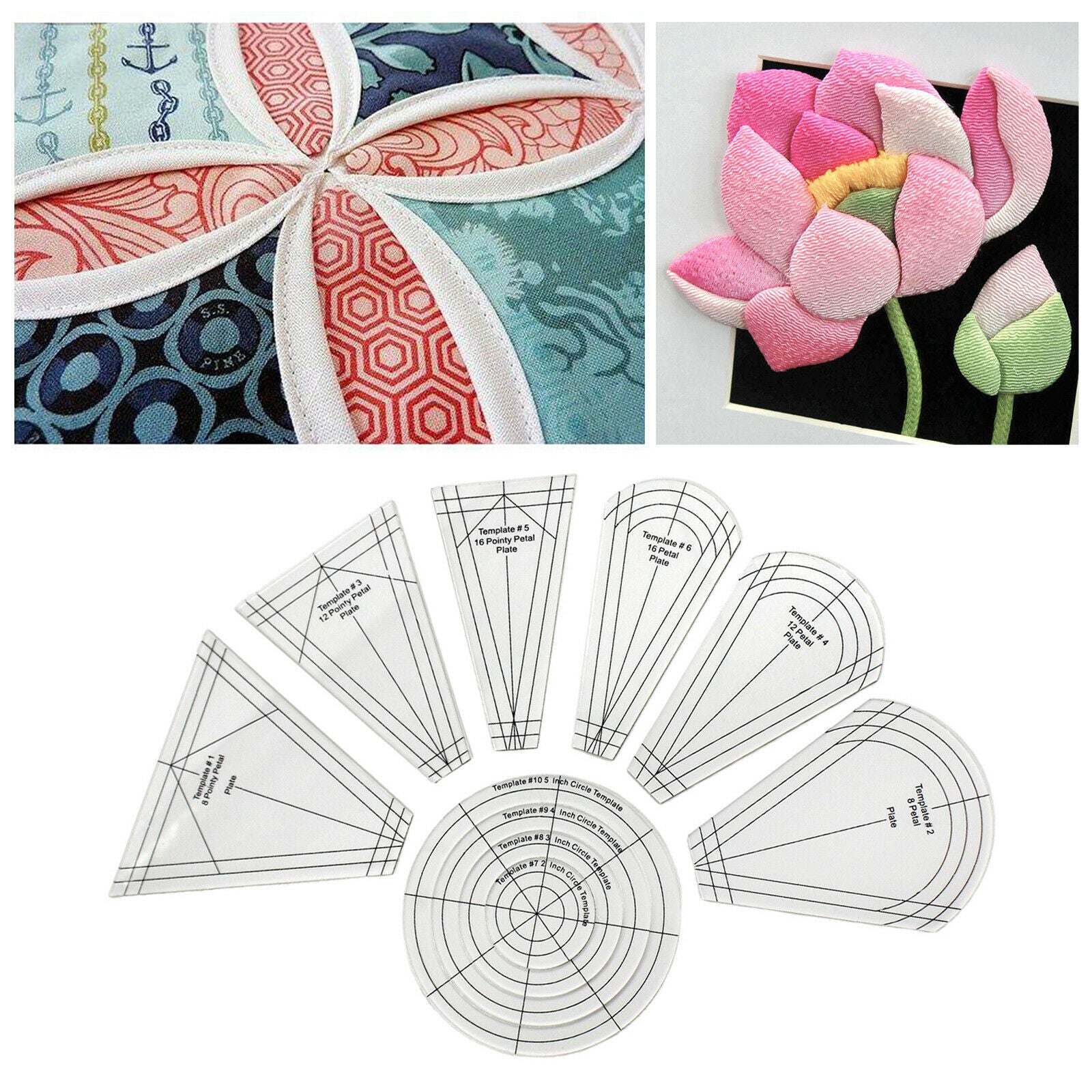 10pcs Regular Patchwork Quilt Ruler Plate Template
