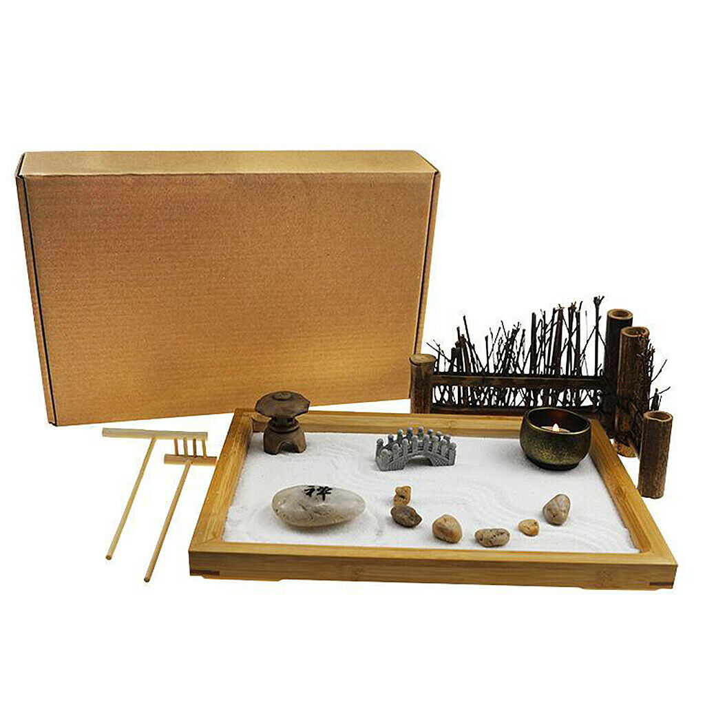 Zen Garden Sandbox Zen Sand Tray Relaxion Housewarming Gifts for Desktops