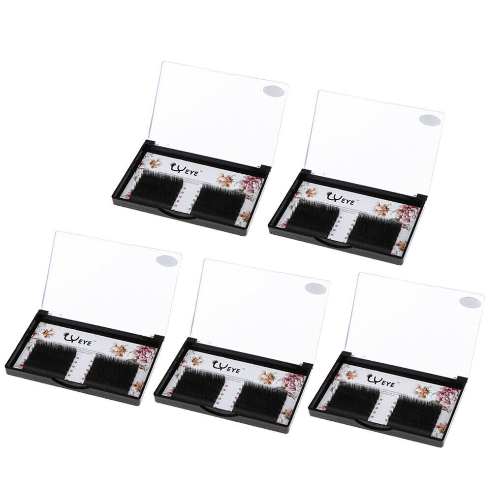 5Pcs Black Soft False Eyelashes for Eyelash Extensions 0.20mm C Curl