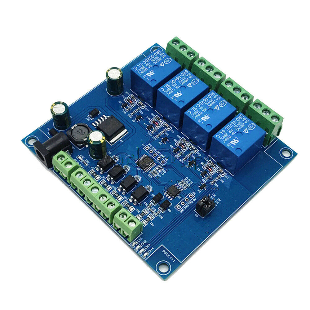 DC 7V-24V Modbus RTU 4 Channel Relay Control Switch RS485/TTL UART Module