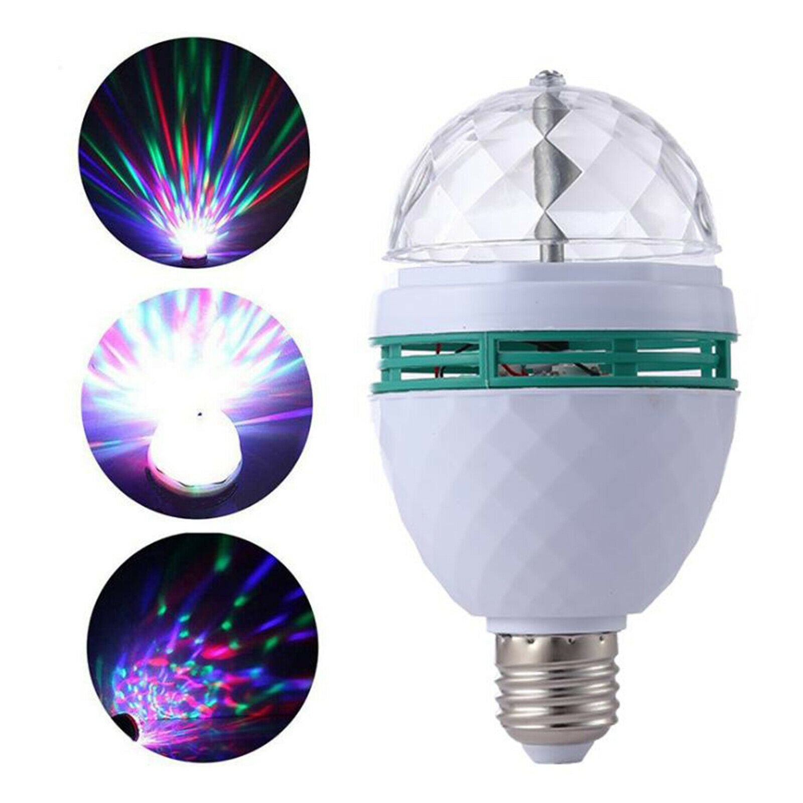RGB Rotating Crystal Ball Bulb Lamp Home Outdoor Ornaments Stage Lights 6W