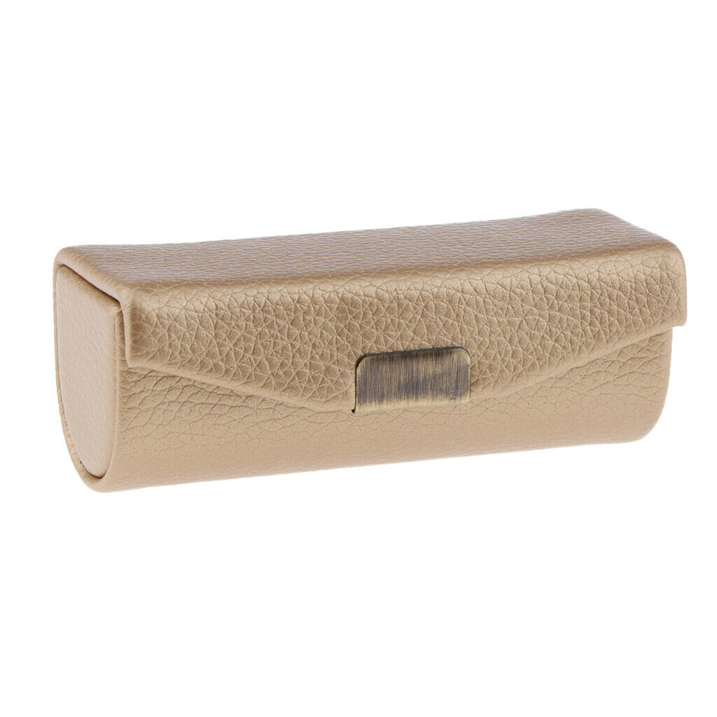 2Pcs Leather Lipstick Case Holder Storage Box with Mirror for Purse Pocket