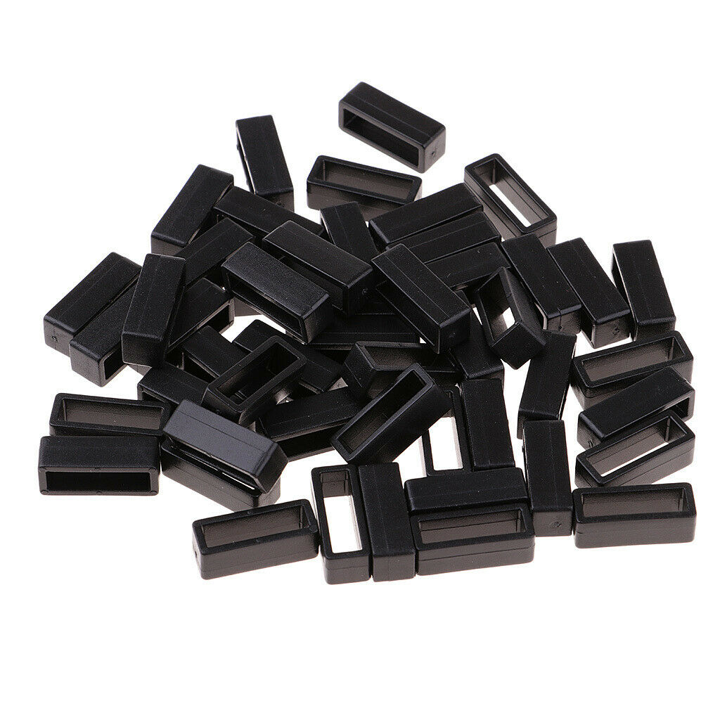 50pcs Plastic Belt Loop Keeper Loop Buckles Belt Harness Backpack Straps 15mm