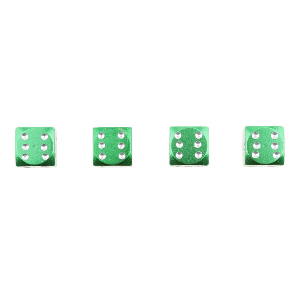 4Pcs Green Dice Tire/Wheel Stem Air Valve Caps Covers Set Motorcycle ATV