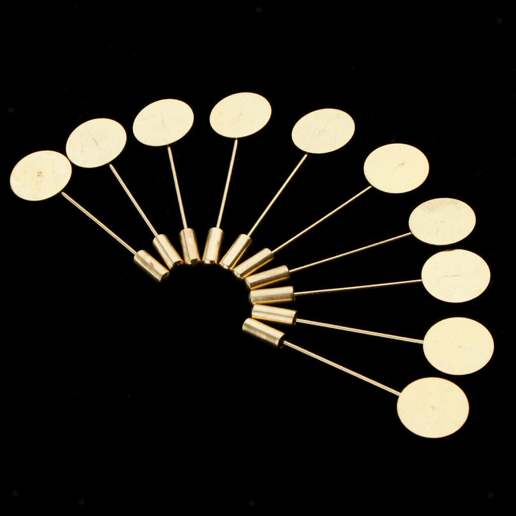 Prettyia 20pcs Blank Round Disc Stick Hat Pin for DIY Jewelry Findings Craft