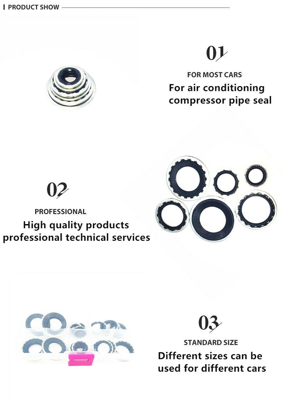 28 Pcs 6 Sizes Alloy Metal Air Conditioning Compressor Gaskets For R134a A/C