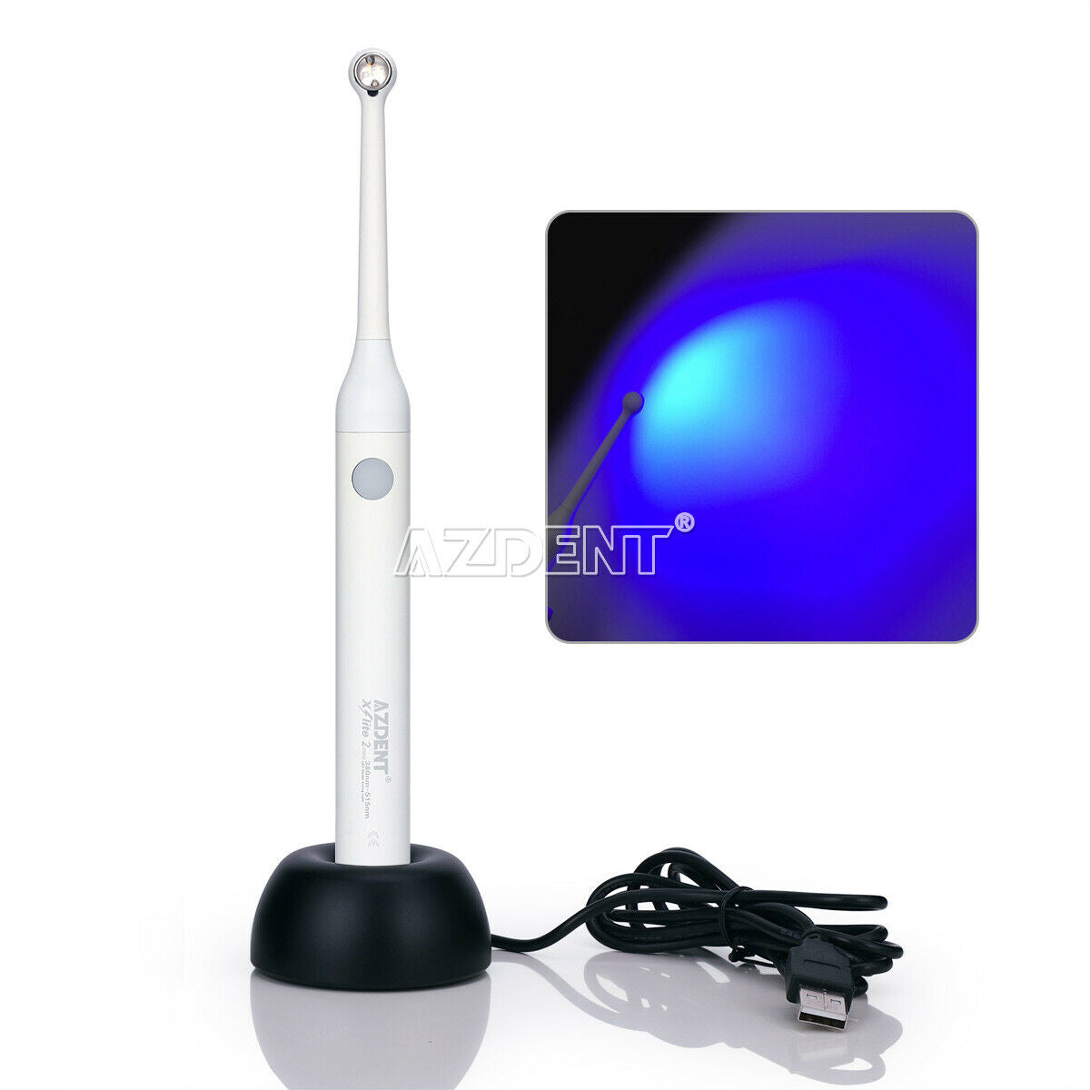 Dental Curing Light High Power 2300mW/cm² White Broad Band LED X2 AC 100-240V
