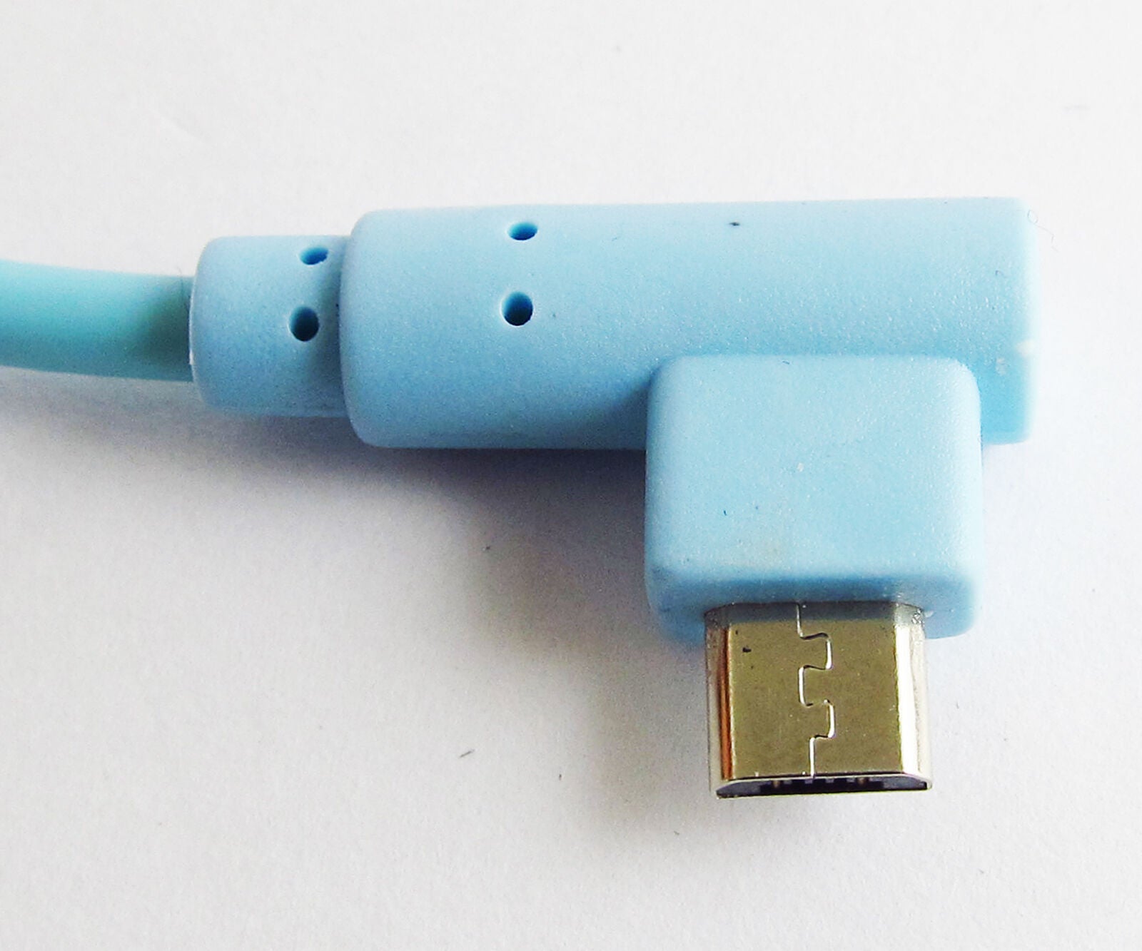 Light Blue Right angle USB 2.0 Female to Micro USB Male OTG Host Cable Adapter