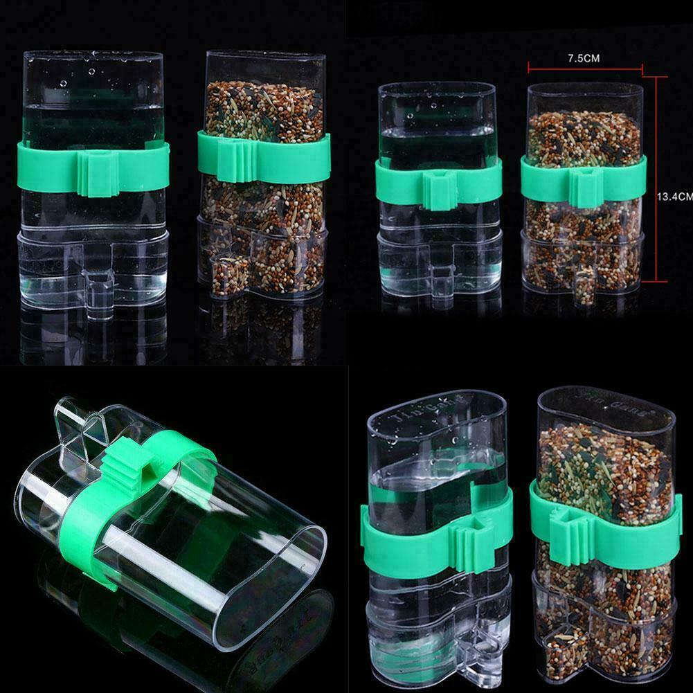 Pet Bird Cage Auto Water Bottle Parrot Food Hanging F4H6 Dispenser Feeder new