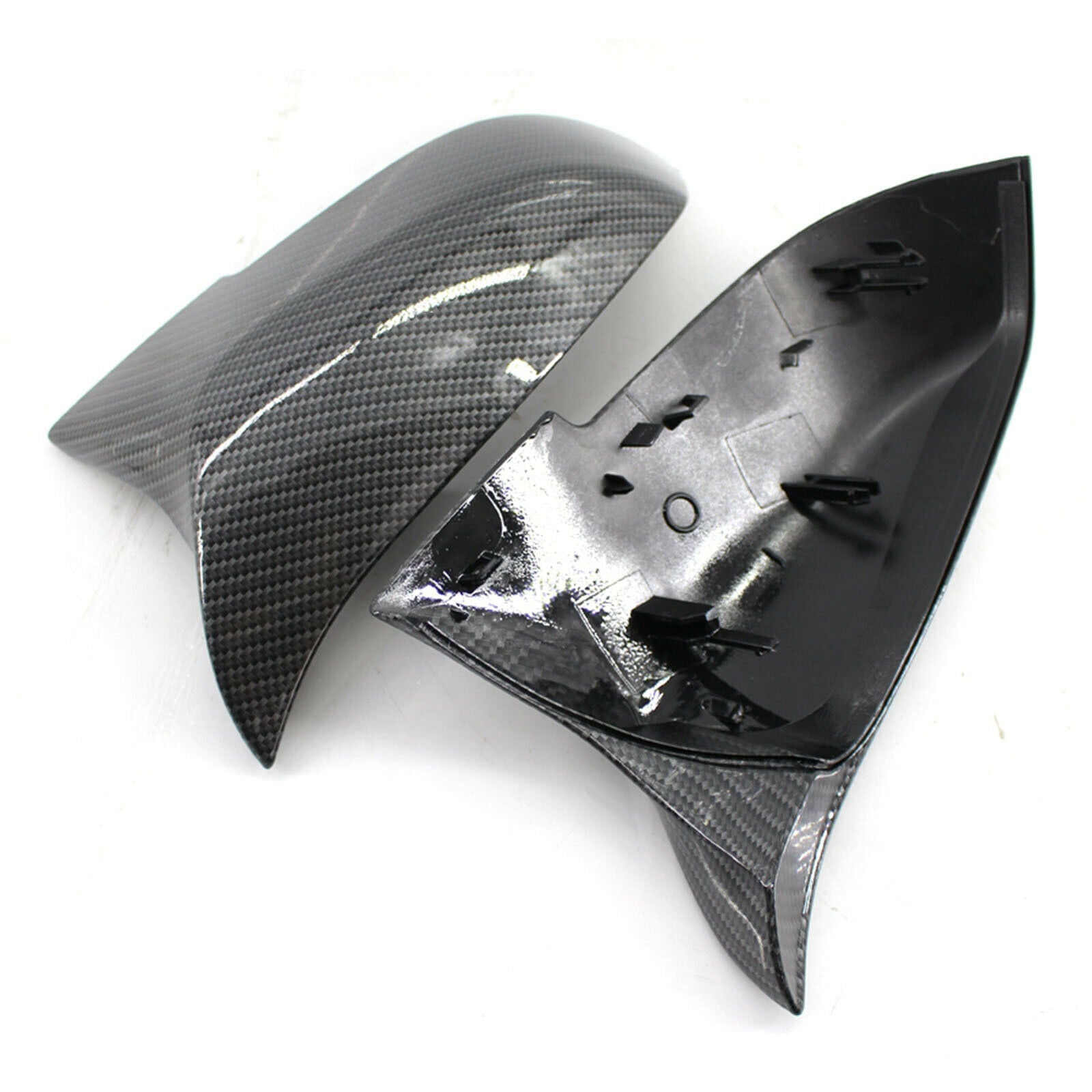 2 Pcs Carbon Fiber Style Rear Mirror Cover Caps for BMW E84 F20 F21 F22 F30