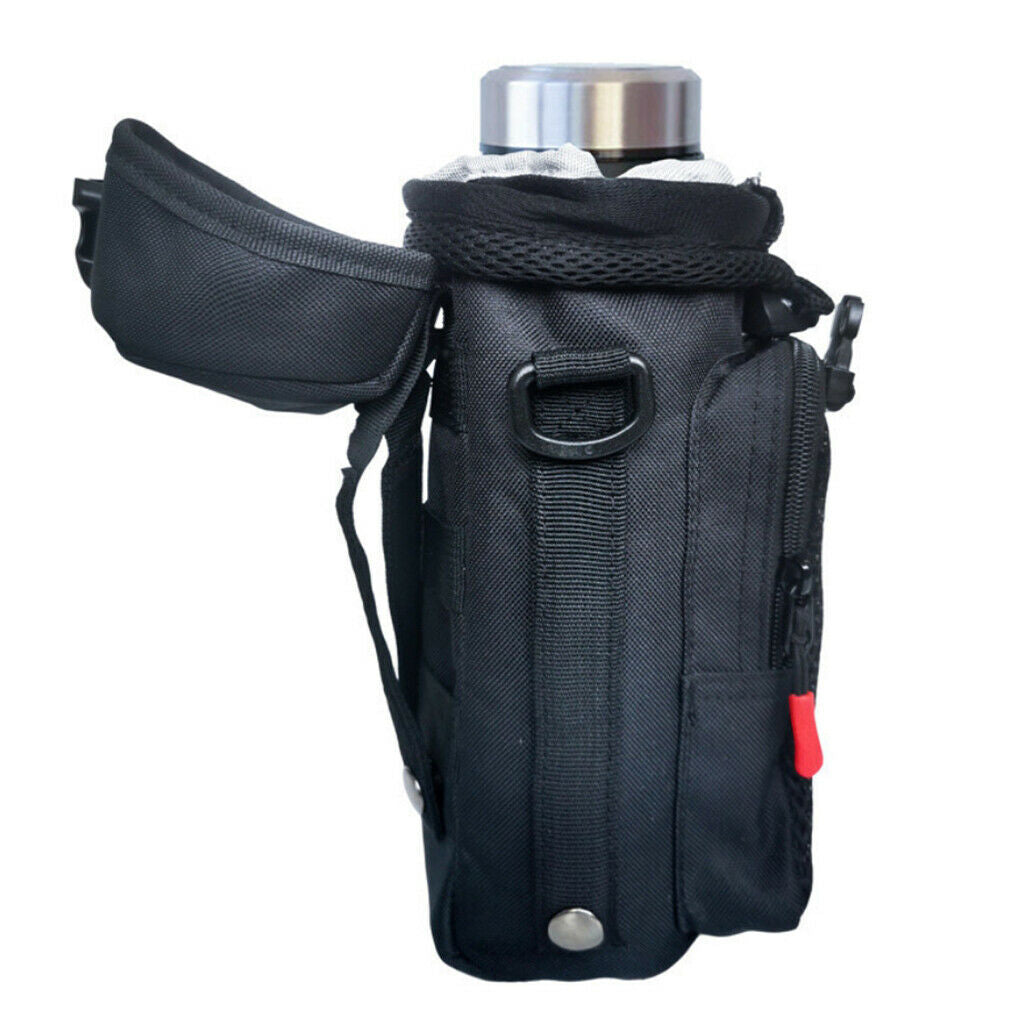 Molle Water Bottle Bag Camping Pouch Holder Drawstring Protector Sleeve